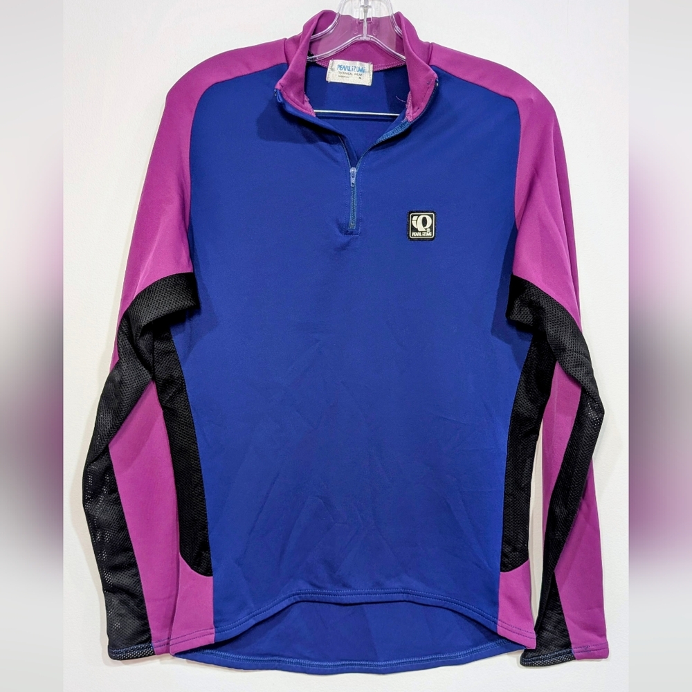 Vintage 90's Pearl Izumi Technical Wear XL Blue Violet 1/4 Zip Cycling Pullover